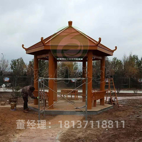 公园防腐木凉亭